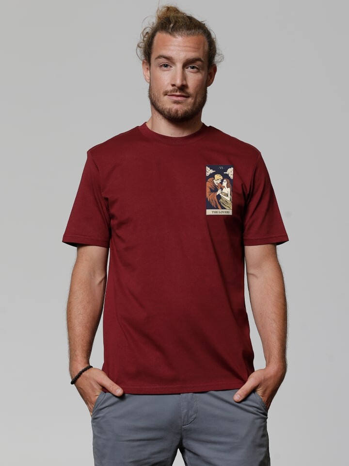

Футболка wat Apparel T-Shirt Tarot The Lovers, цвет Weinrot