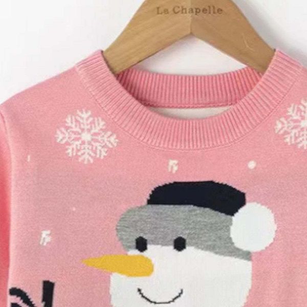 Детский свитер с узором снеговика Mykids-Usa, Red — фото 4