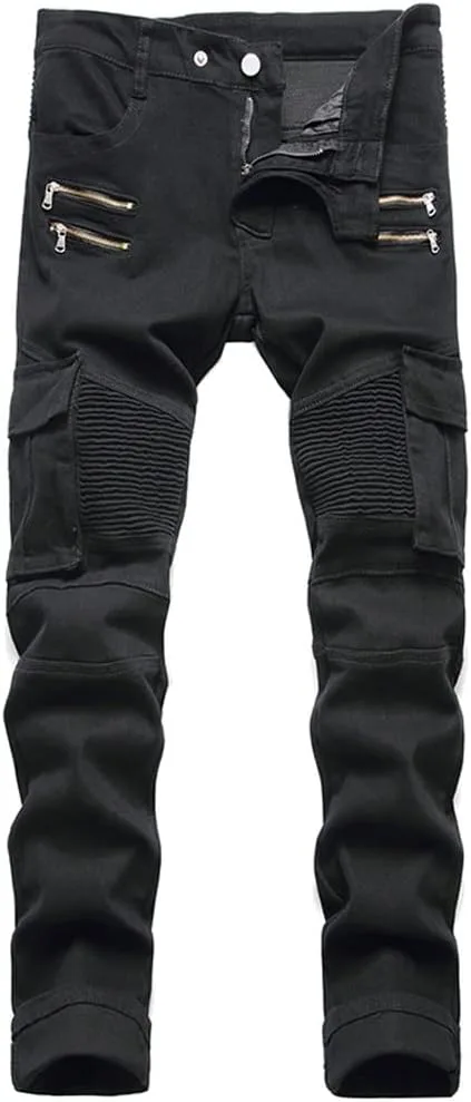 

Мужские карго джинсы с карманами slim straight stretch SIDUFHAOPKLL