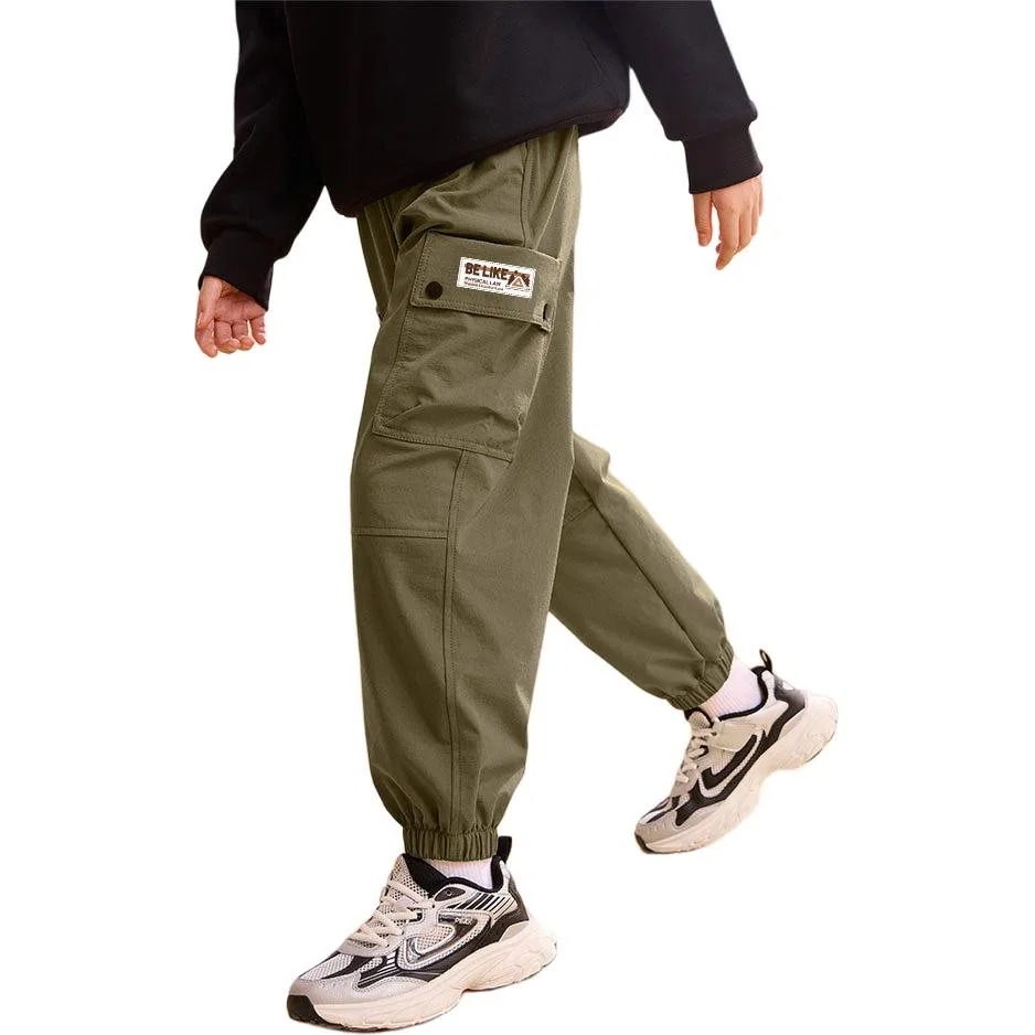 Штаны карго детские PEAK серые с принтом — фото 4