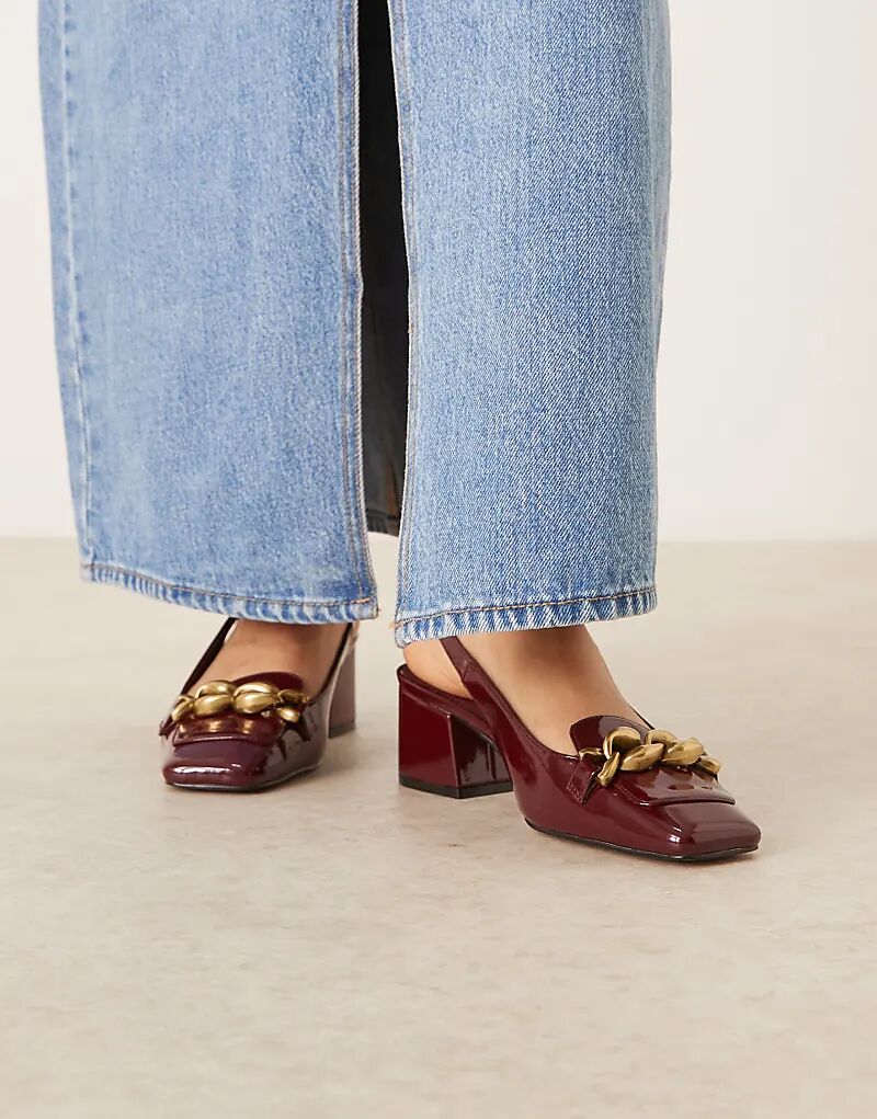 Туфли Spencer с открытой пяткой на каблуке средней высоты, бордового цвета от ASOS DESIGN — фото 4