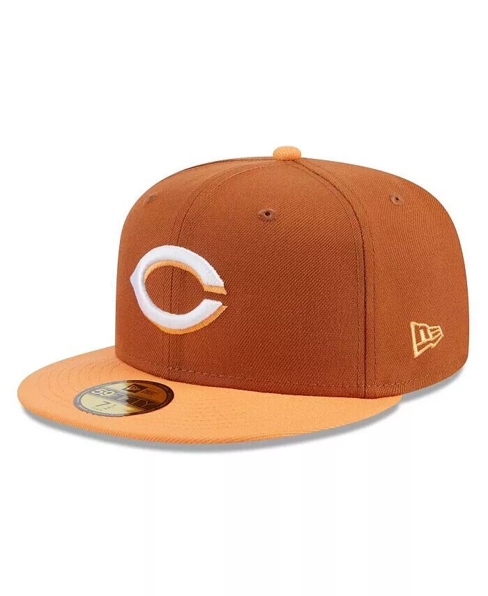 

Мужская коричнево-оранжевая шляпа Cincinnati Reds Spring Color, базовая двухцветная шляпа 59fifty New Era, коричневый