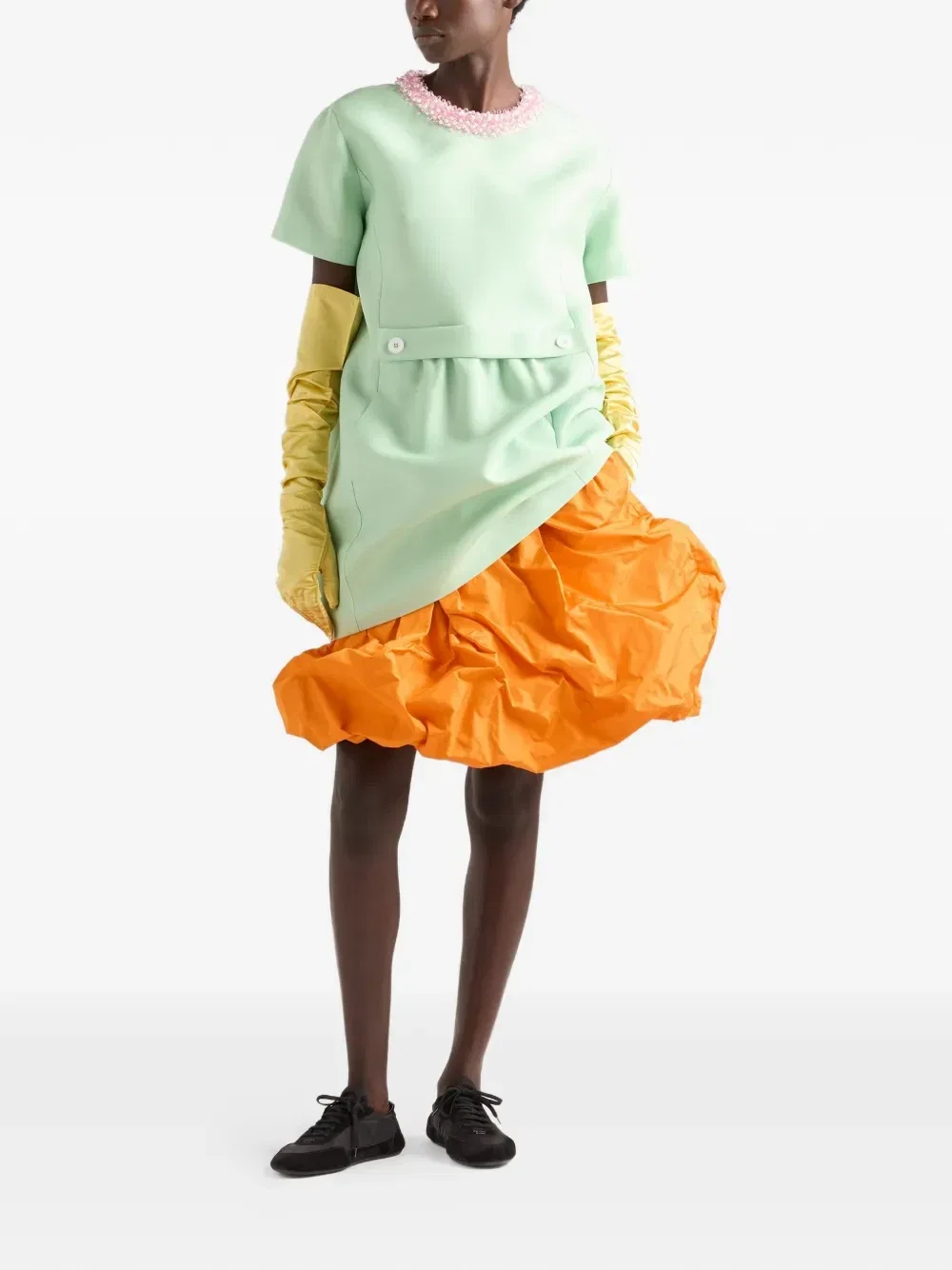 Юбка из технической тафты Prada, оранжевый — фото 2