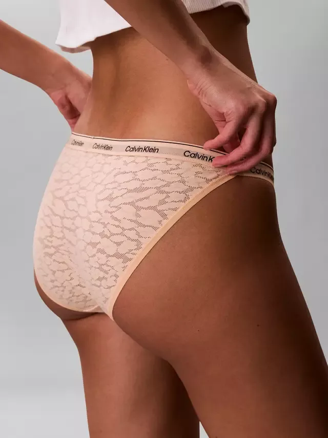 Кружевные трусики-бикини Icon Calvin Klein, Peach Bliss — фото 4