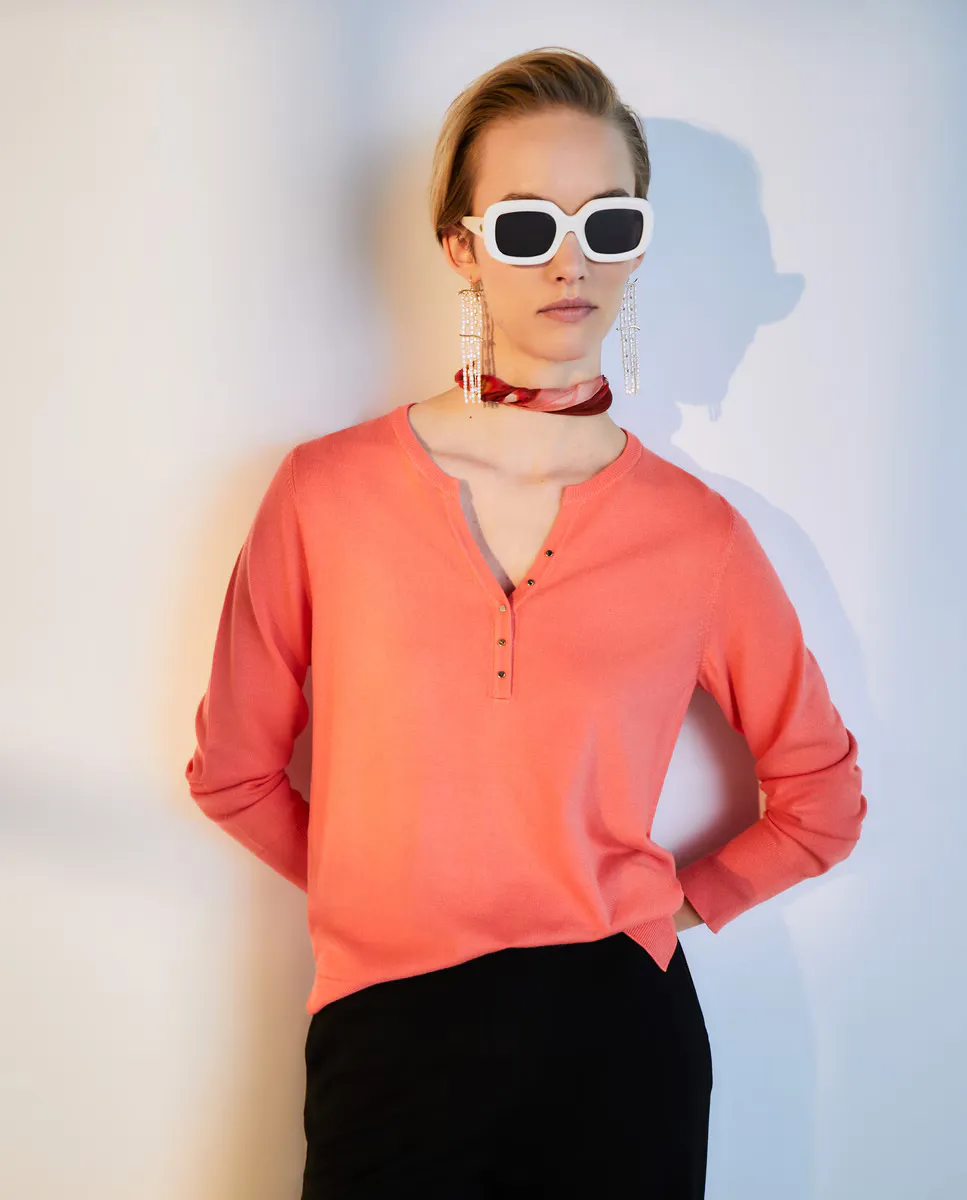 

Женский свитер с круглым вырезом Woman El Corte Inglés, цвет 630 Coral