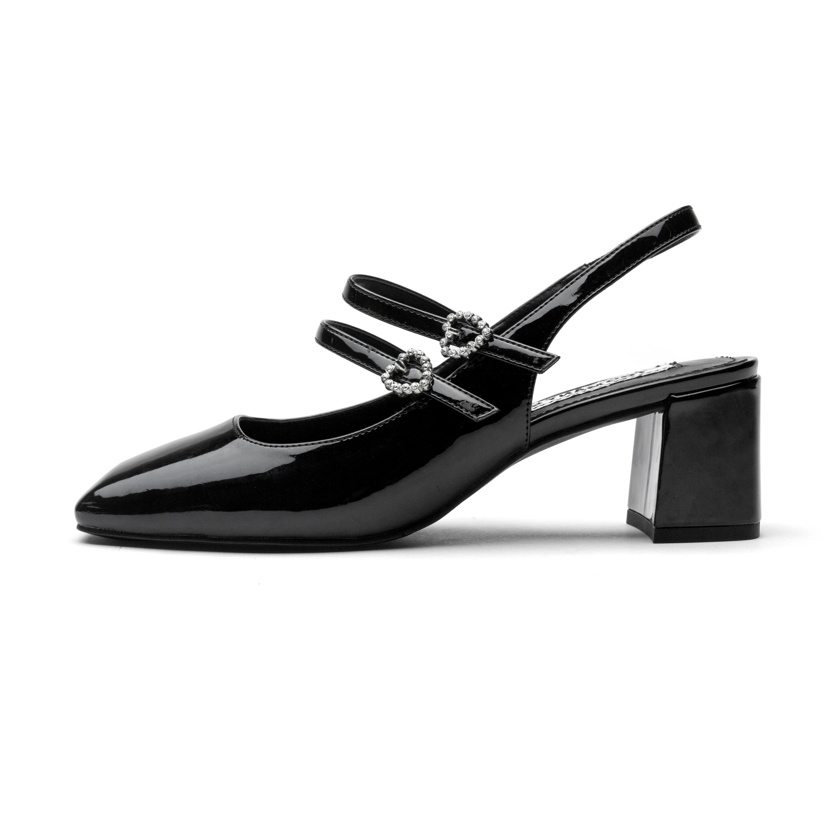 Galaxy Sweetheart Chunky Heel Mary Jane Shoes Women's TOOMANYSHOES, Silver — фото 3