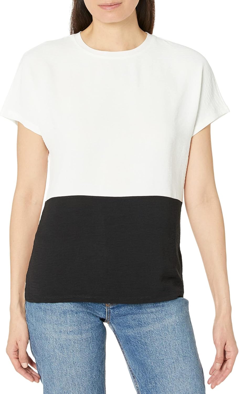 

Женский топ с короткими рукавами и цветными блоками от Tommy Hilfiger, Ivory/Black