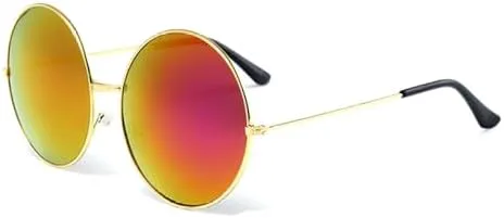 

Зеркальные солнцезащитные очки фиолетового цвета, супер-класса, для женщин и мужчин, с защитой от УФ-излучения UV400, увеличенная круглая оправа MTZJH, Yf42 Gold Red