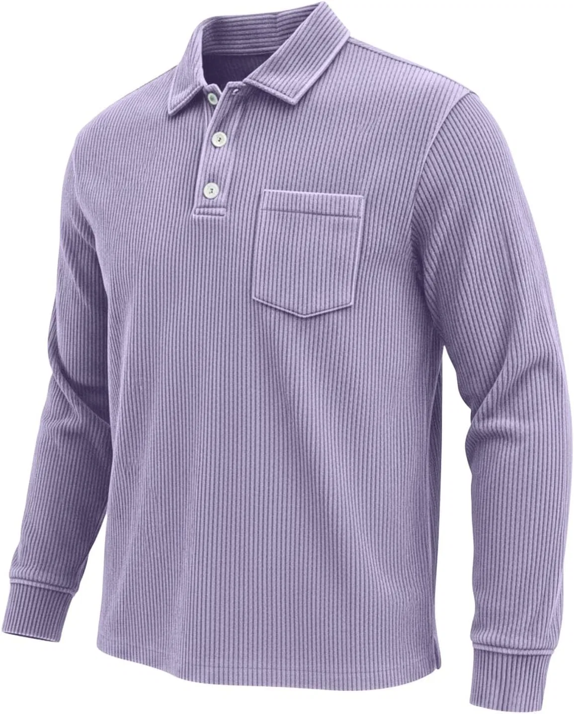 Мужская длинная поло с пуговицами для гольфа, полиэстер, 02-purple — фото 3