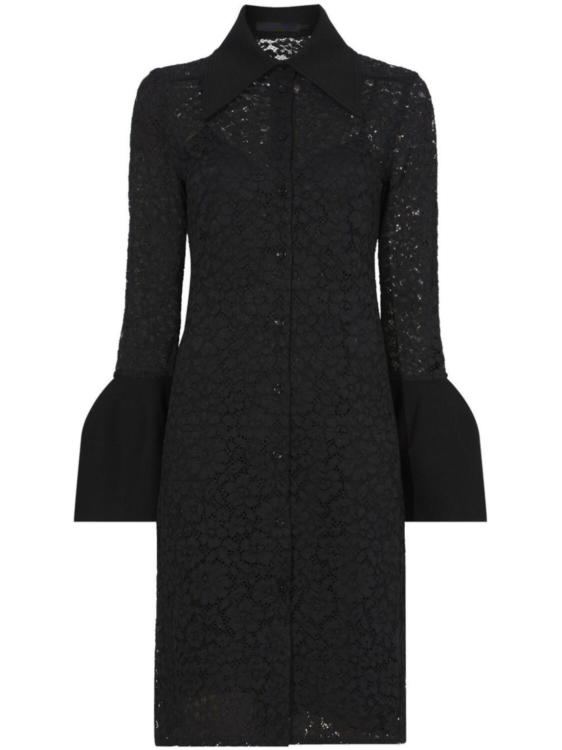 

Proenza Schouler floral lace shirtdress, черный