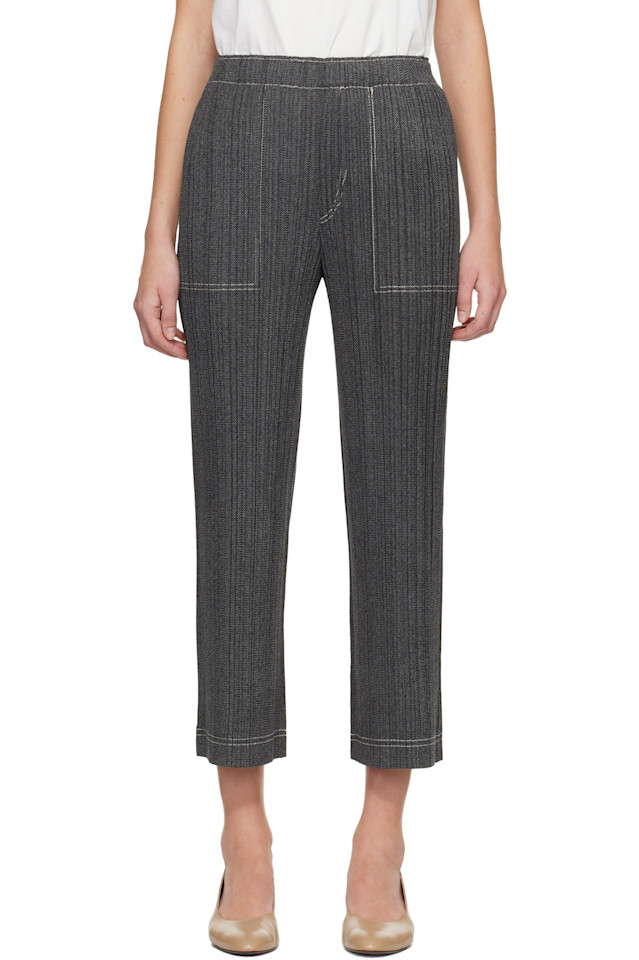 

Pleats Please Issey Miyake Серые хлопковые джинсовые брюки