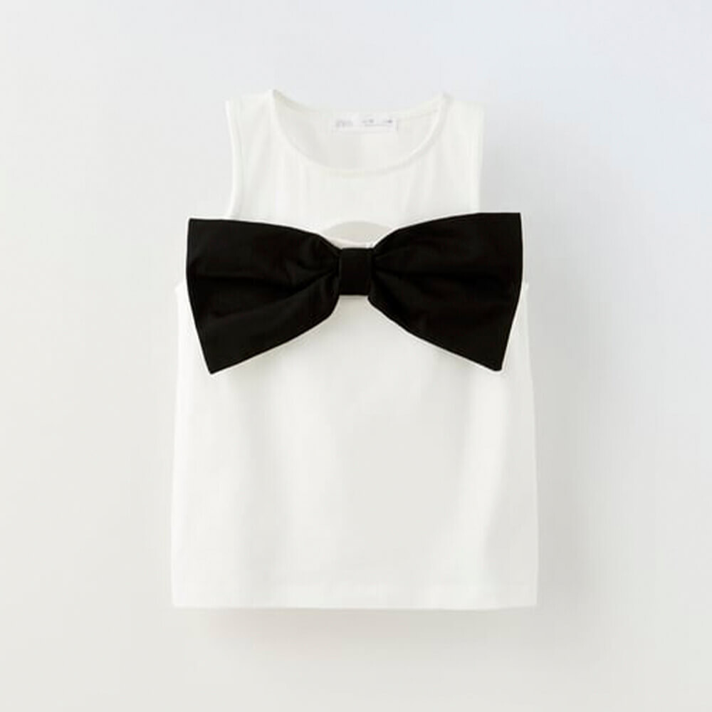 

Футболка Zara Cut Out With Bow, белый
