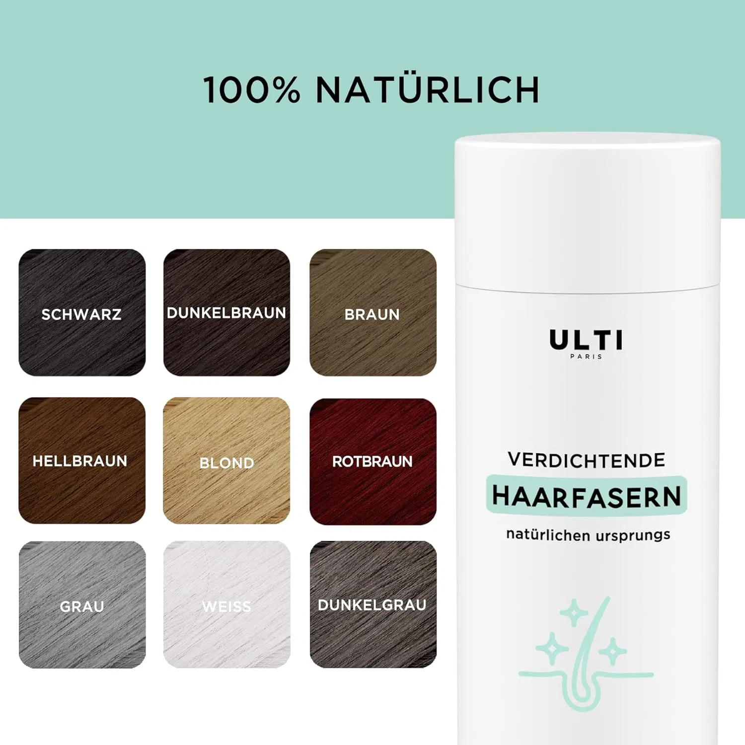 Пудра для утолщения волос Scattered Hair 27 г, коричневая Ulti Paris, Brown — фото 2