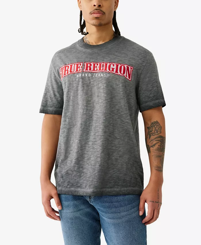 

Мужская футболка с коротким рукавом и вышитым логотипом Arch True Religion, черный