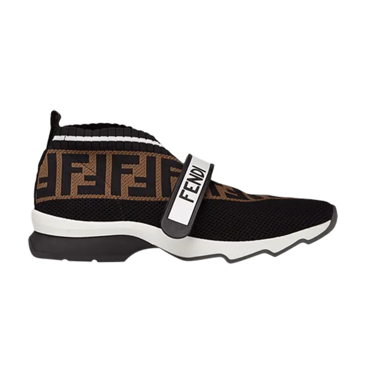 Кроссовки Fendi Wmns FF Motif Rockoko Sneaker Black Brown, черный