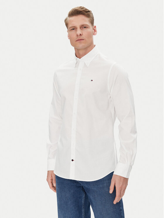 

Рубашка облегающего кроя MW0MW38658 Tommy Hilfiger, белый