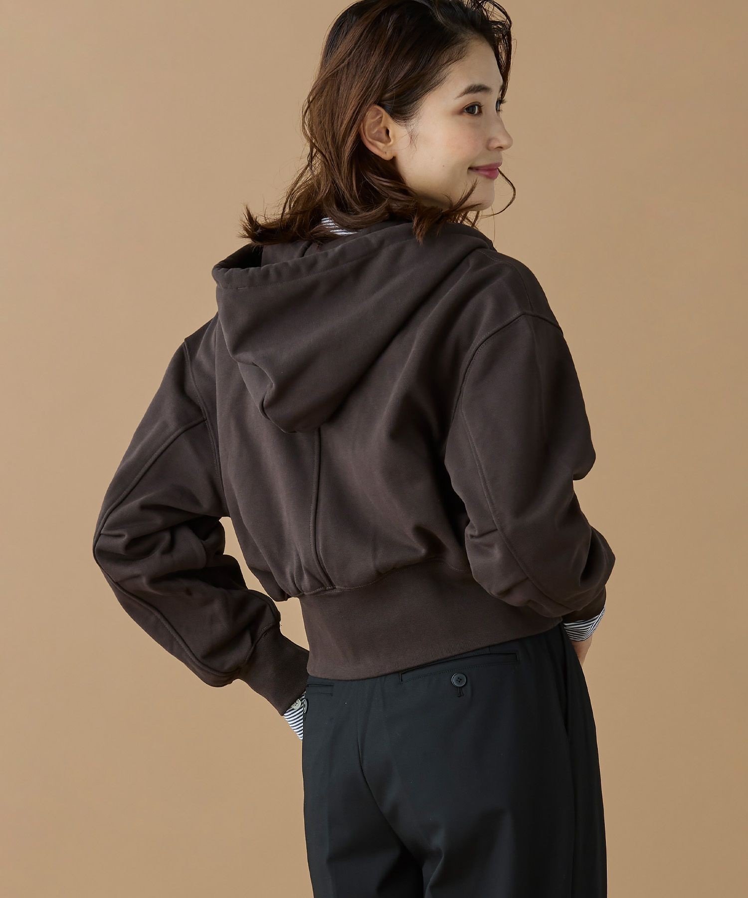 Толстовка LACOSTE на молнии, Dark Brown — фото 4