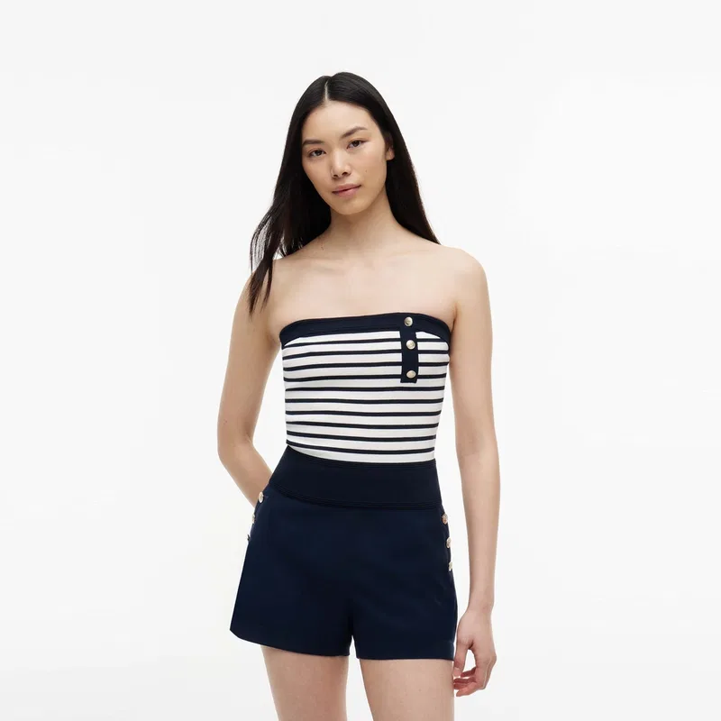 Топ-без бретелек Tommy Hilfiger с полоской темно-синий — фото 4