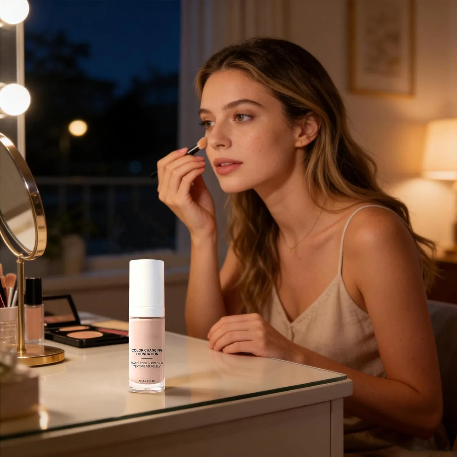 Тональное средство Color Adjusting Foundation, No Brand, 30 мл, светло-желтый — фото 3