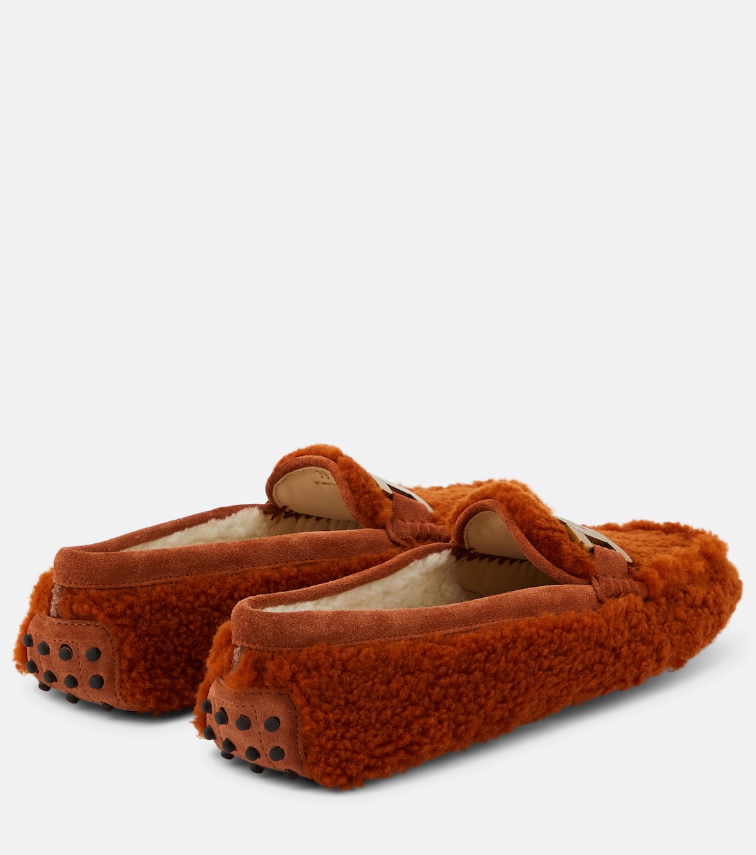 Декорированные лоферы из овчины Tod's, Paprika Chiaro + Terracotta — фото 3