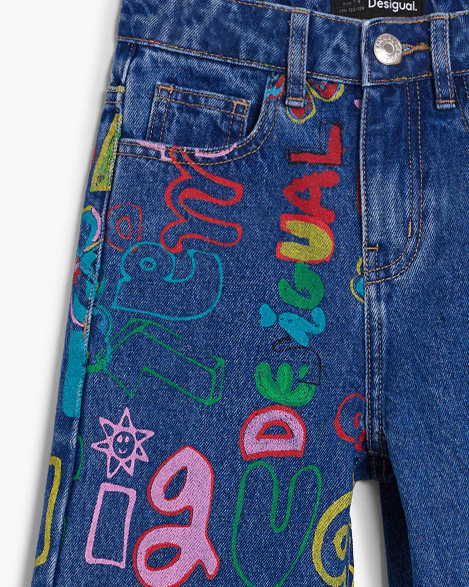Джинсы для девочки Happy Desigual, мультиколор — фото 2