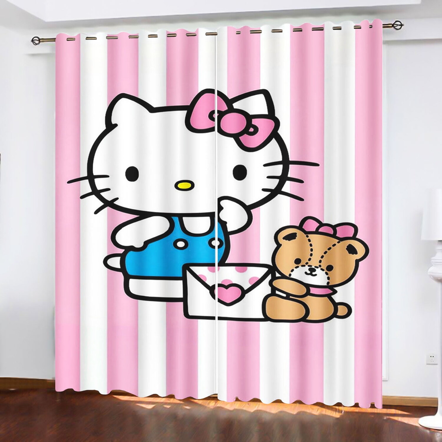

Занавеска ZM Hello Kitty Sanrio, белый / розовый