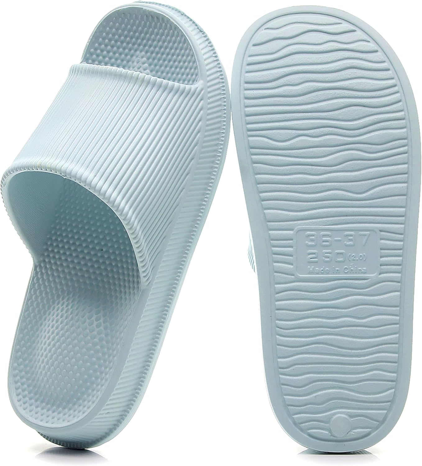 

Безумные женские и мужские домашние тапочки Cloud, для улицы и дома, с подушечками, противоскользящие, быстросохнущие, для душа, легкие с подошвой из EVA, экологичные повседневные обувь Crazy Lady, небесно-голубой