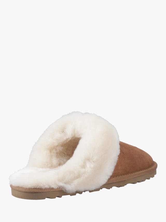 Саманта замшевые тапочки-мулесы с овчиной на воротнике Hush Puppies, Tan — фото 3