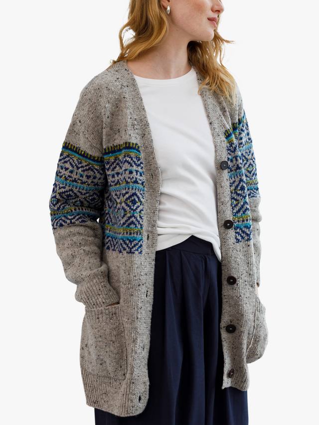 

Кардиган из чистой шерсти для бойфренда fair isle Celtic & Co., цвет Oatmeal