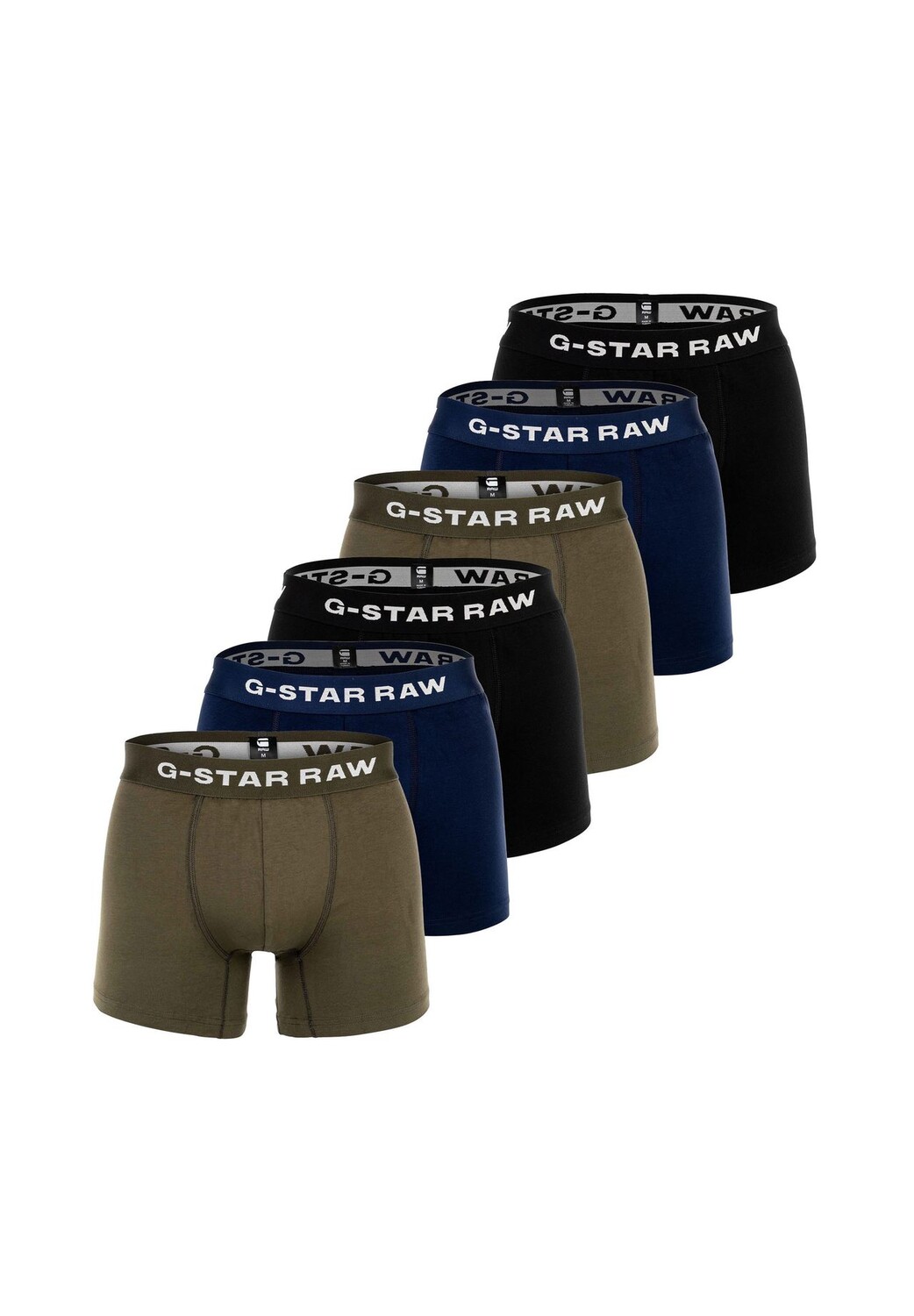 

Мужские боксеры, 6 шт - трусы-боксеры, хлопок стрейч G-STAR RAW, цвет Blau/schwarz/gr_n