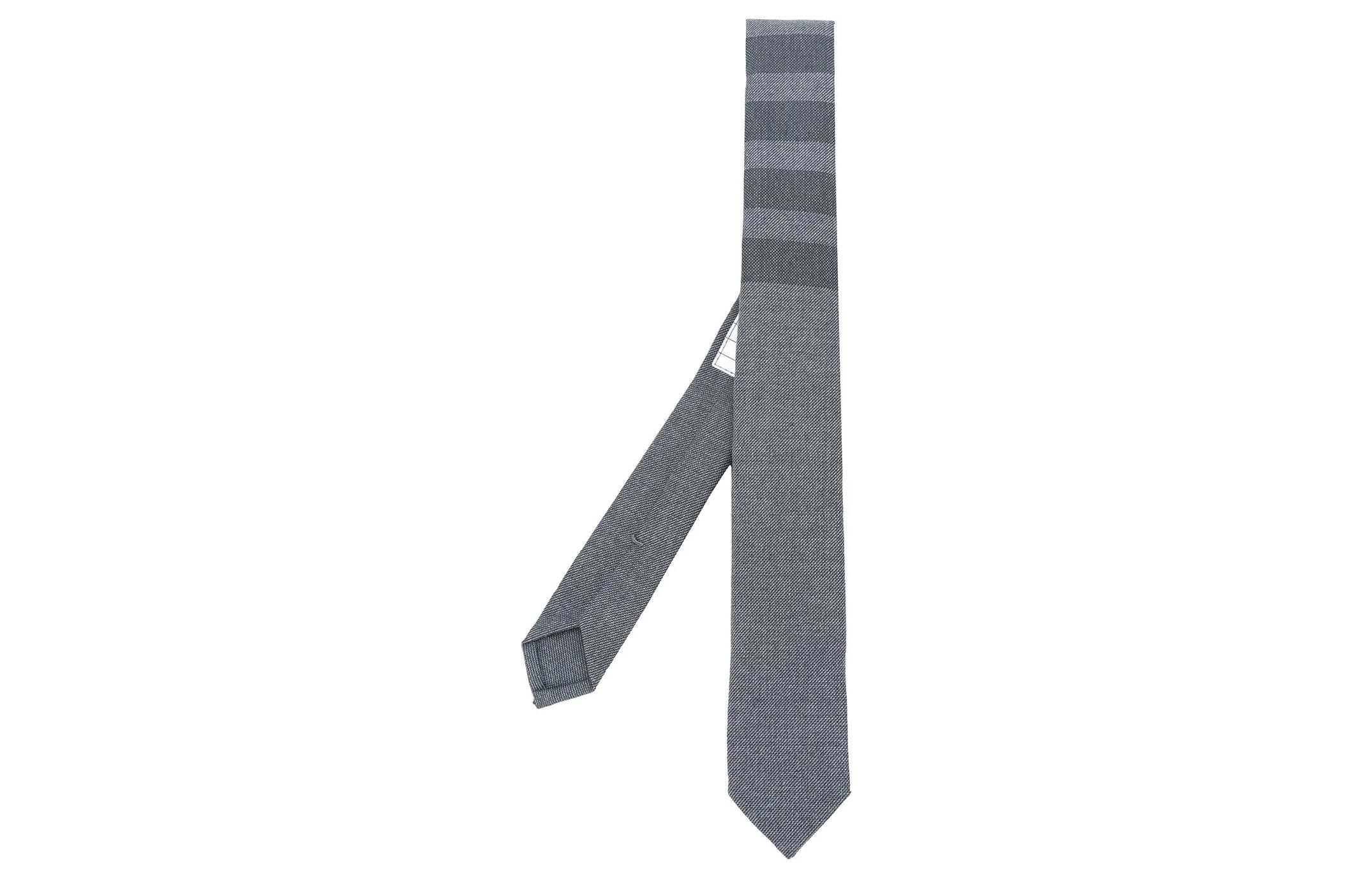 

THOM BROWNE Четырехгранный заостренный галстук, Gray
