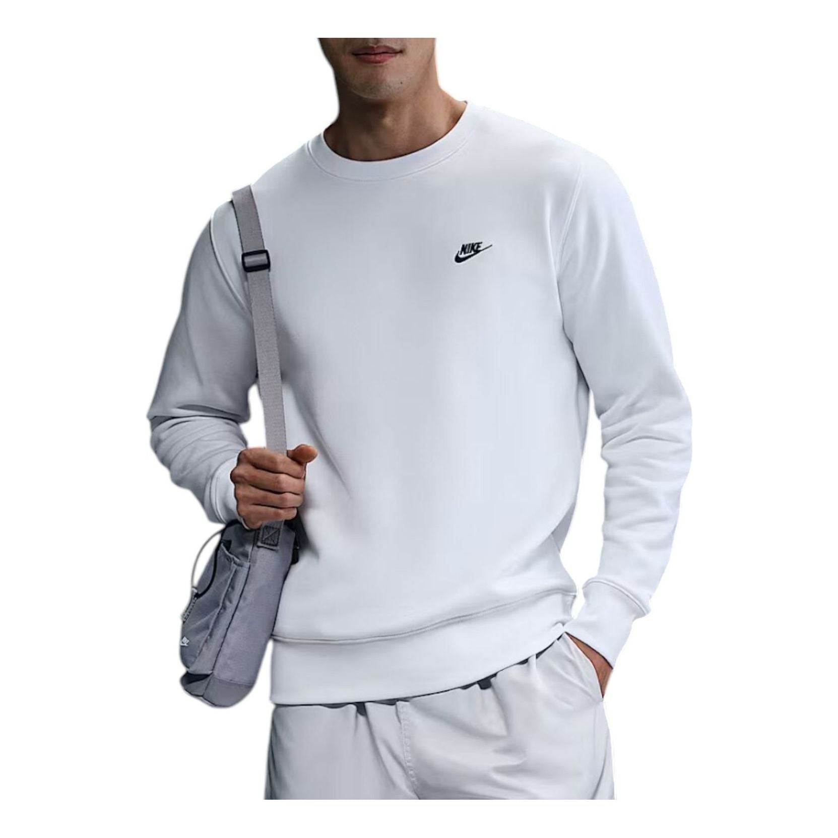 

Nike Club Fleece Crew 'White Black'