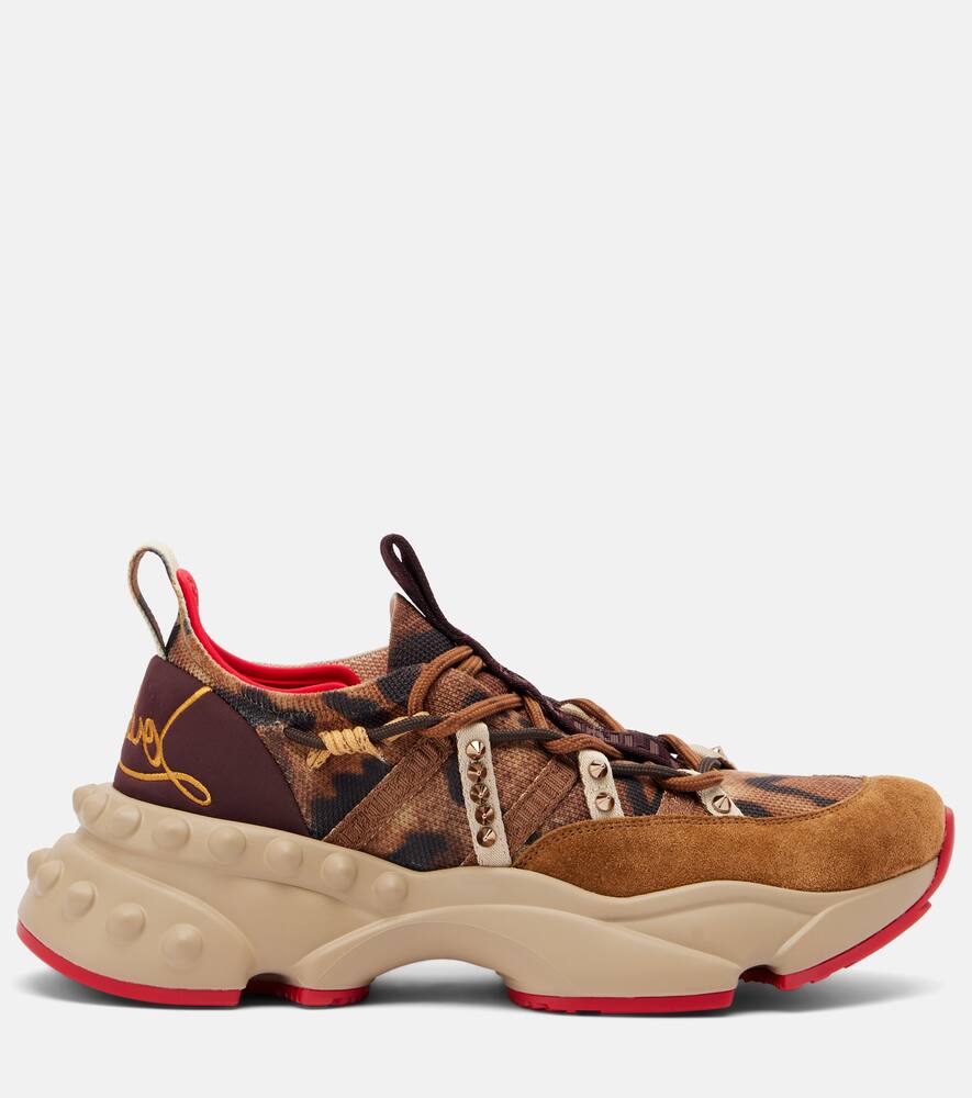 Кроссовки для трейлраннинга с отделкой из замши Christian Louboutin, Brown — фото 4