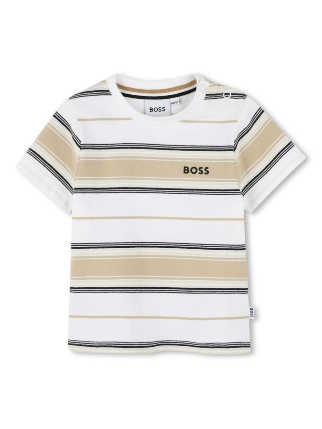 

BOSS Kidswear полосатая футболка с логотипом, белый