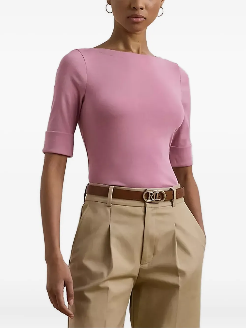 

Футболка с короткими рукавами Lauren Ralph Lauren, розовый