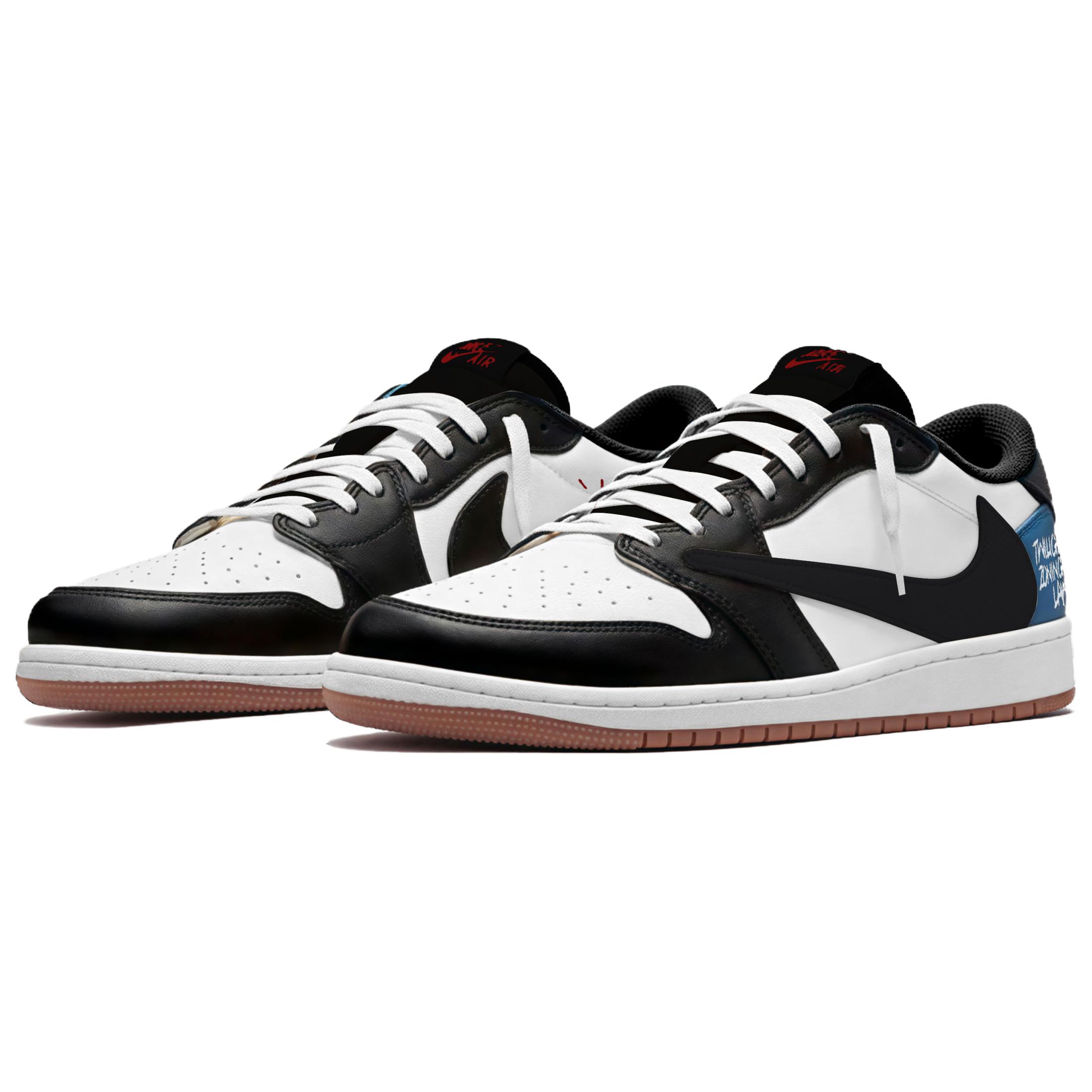 Jordan Кроссовки Travis Scott X Air 1 Vintage для баскетбола, унисекс, низкие, черный — фото 4