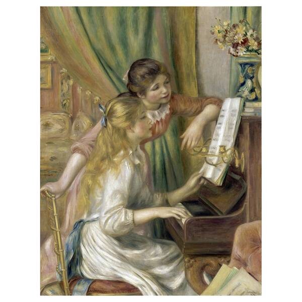 

Фреска LegendArte Zwei Junge Mädchen Am Klavier, многоцветный