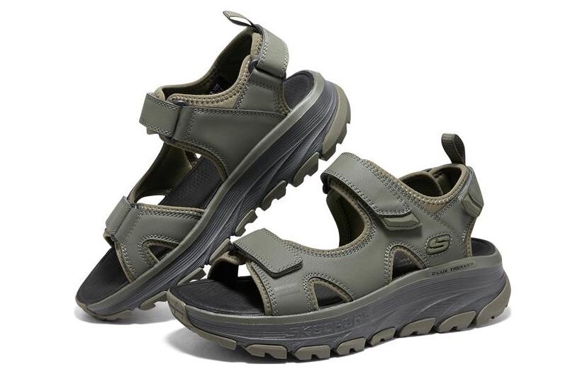Сандалии D'Lux Trekker оливково-зеленого цвета Skechers — фото 3