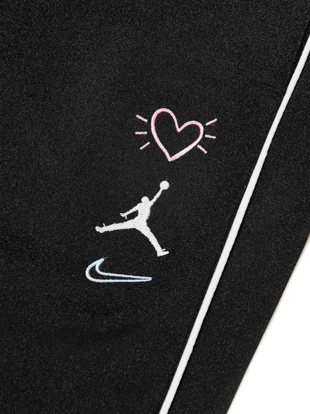 Вышитые расклешенные спортивные штаны Jordan Kids, черный — фото 3