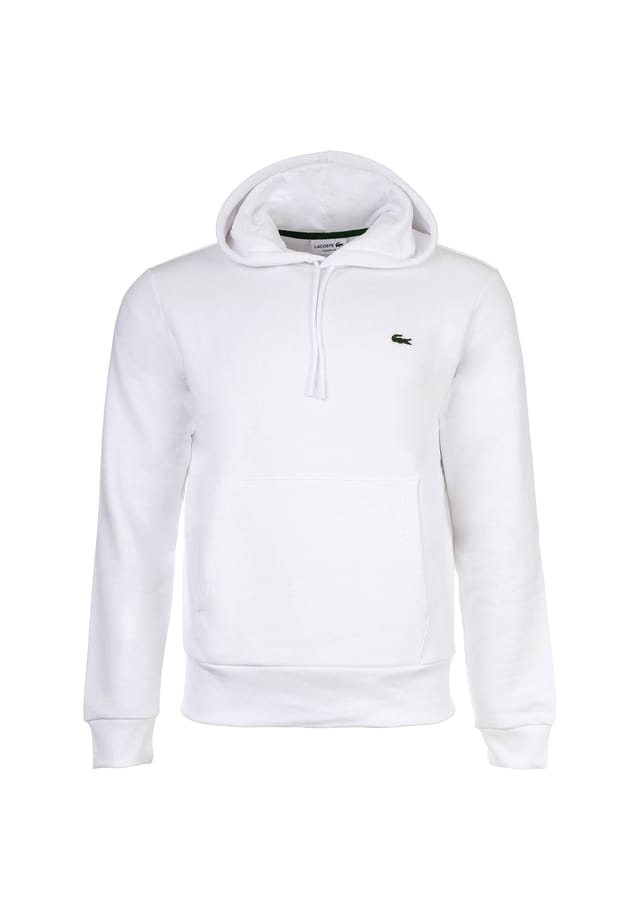 

Толстовка с капюшоном - свитшот с начесом из флиса и хлопка Lacoste, белый