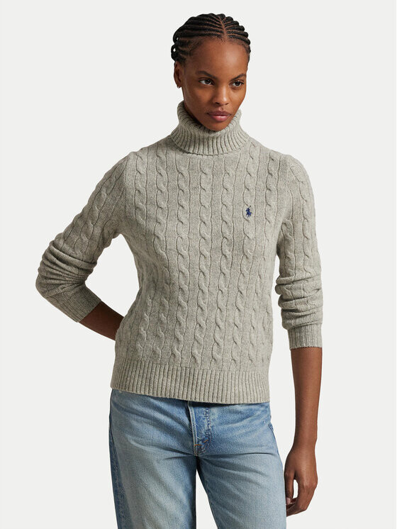 

Свитер с высоким воротником обычного кроя Polo Ralph Lauren, серый