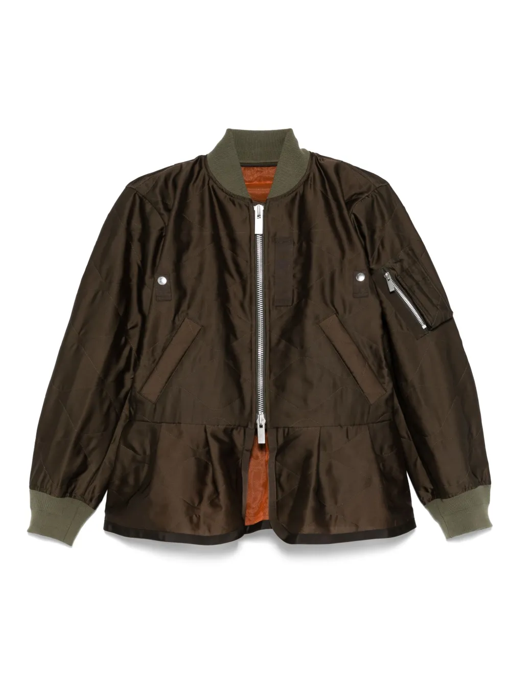 

Бомбер со складками SACAI, зеленый