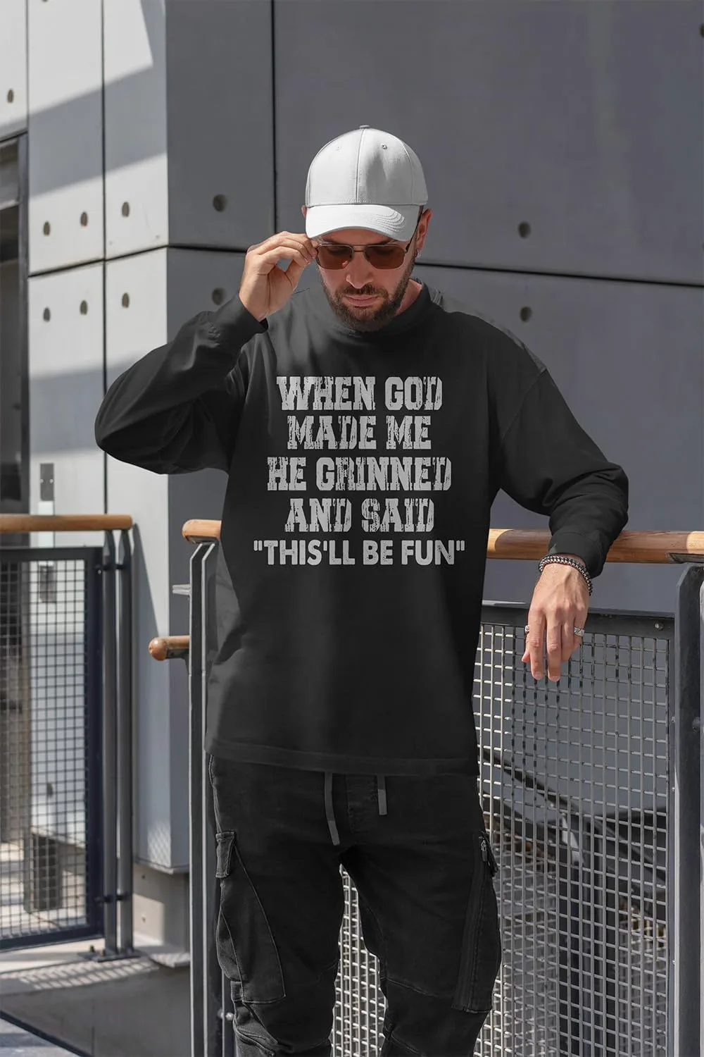 Толстовка When God Made Me с надписью "Когда Бог создал меня, он улыбнулся и сказал: 'Это будет весело'" — фото 3