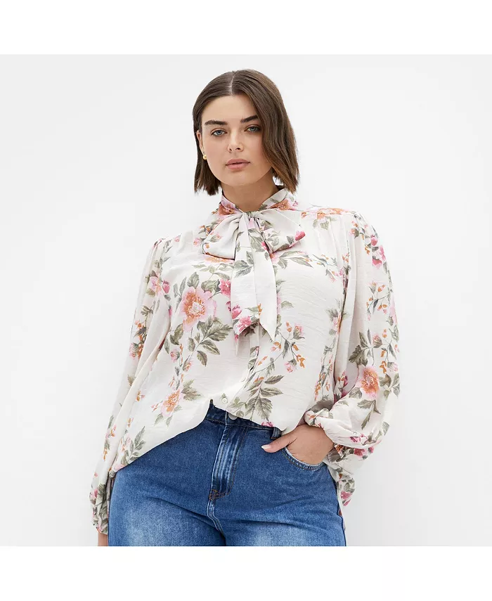 

Топ с принтом Арианна больших размеров CITY CHIC, белый