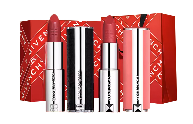 Givenchy Набор помад duo, косметичка, velvet/red velvet/lambskin, легко растушевывается
