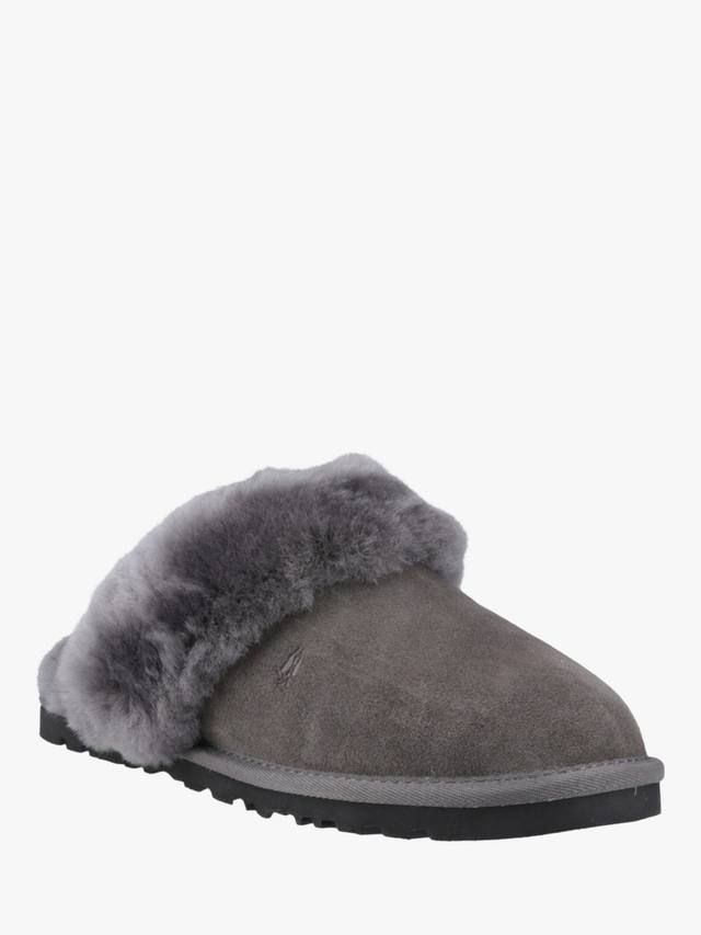 Саманта замшевые тапочки-мулесы с овчиной на воротнике Hush Puppies, Grey — фото 2