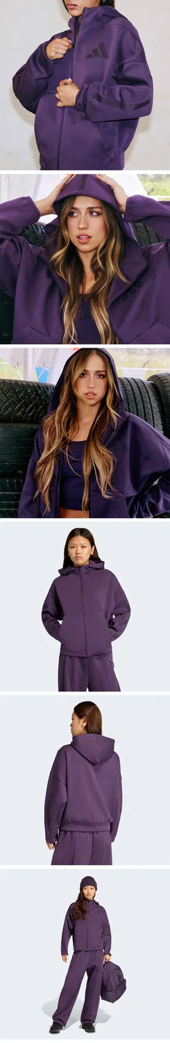 Женская худи на молнии Adidas Z.N.E. цвета Aura Plum — фото 4