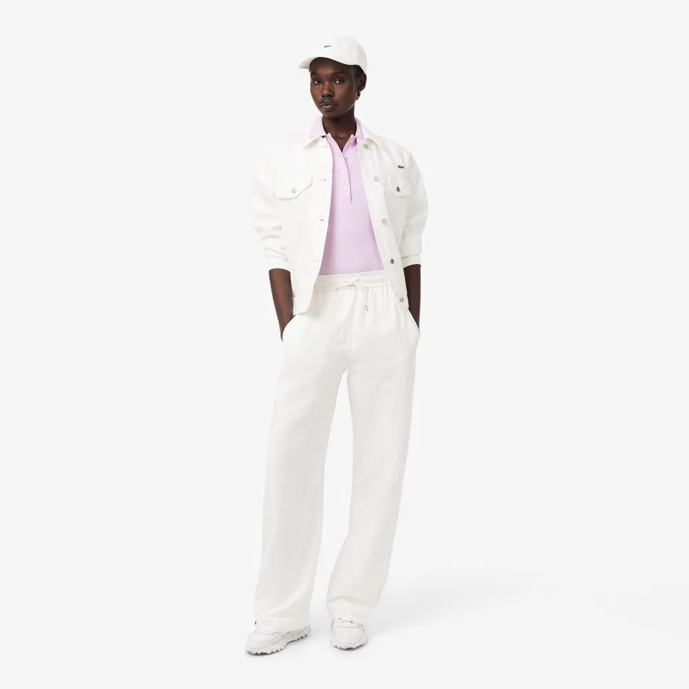 Футболка-поло Lacoste Slim Fit Mini Pique, розовая — фото 4