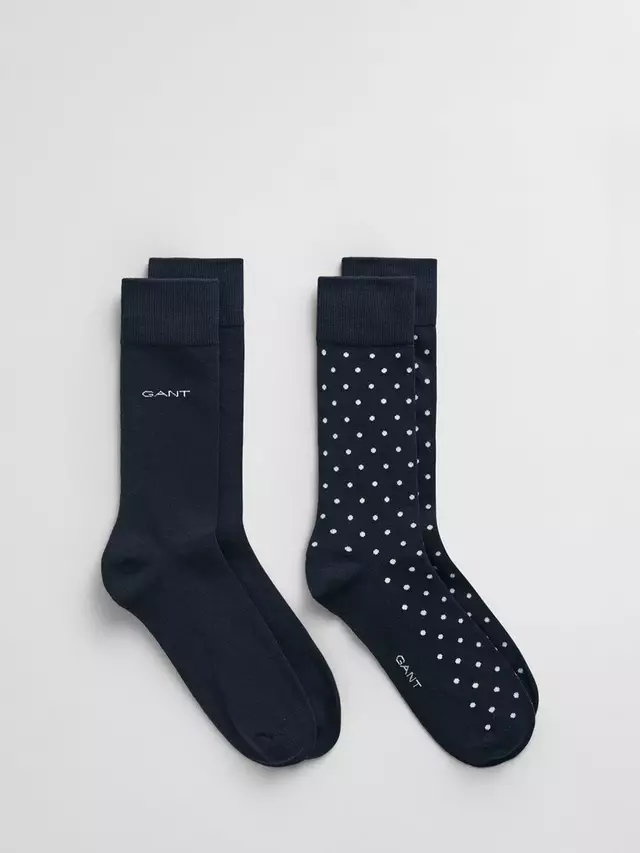 

Носки GANT Polka Dot & Plain 2 шт, цвет blue navy