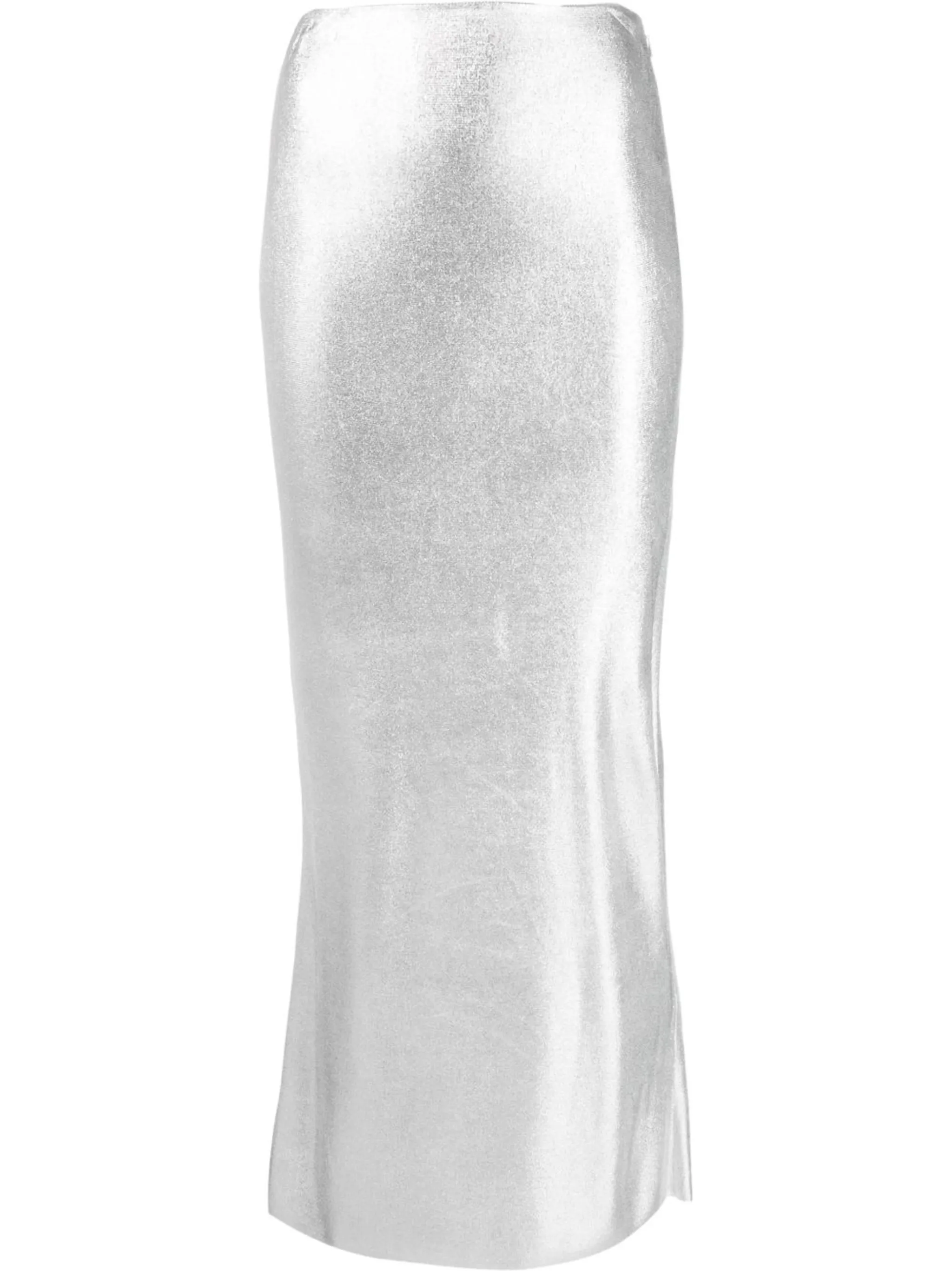 

Юбка с завышенной талией и эффектом металлик Tom Ford, серебристый